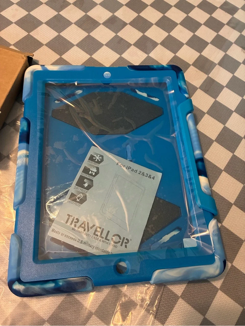 Blue and white Friendly Tablet Case with Cushioned Edges